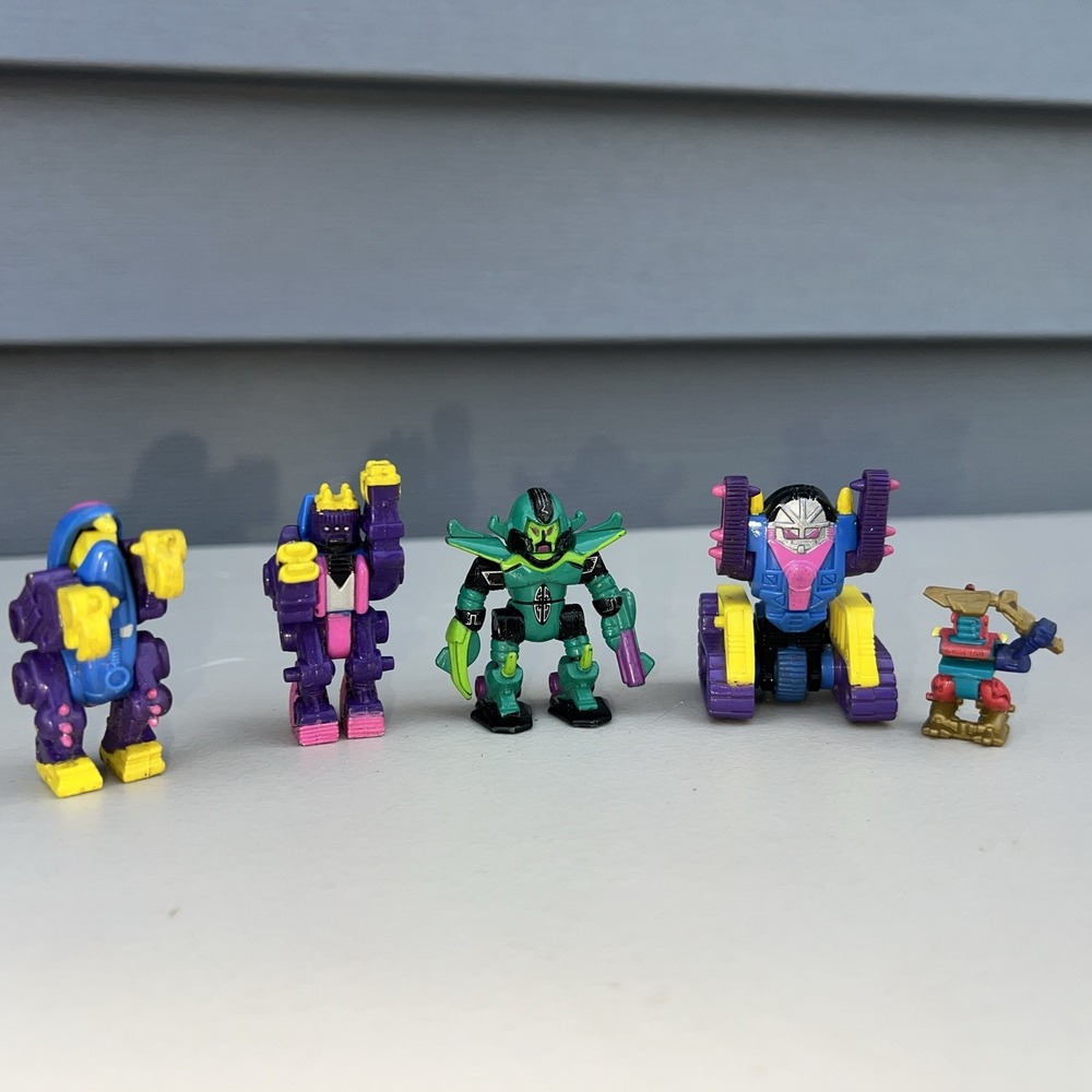 Vintage Lot of 5 Micro Machines Z-Bots LGTI Galoob Action Figures Robots Mini
